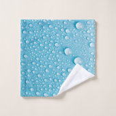 BLUE RAINDROP DEW WET ABSTRAKTES PATTER BADHANDTUCH SET (Waschlappen)