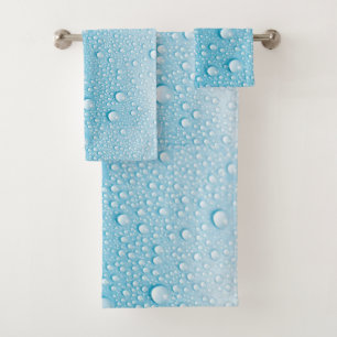 BLUE RAINDROP WET PATTER BADHANDTUCH SET