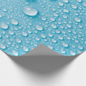 BLUE RAINDROP WET PATTER GESCHENKPAPIER (Ecke)