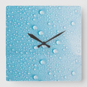 BLUE RAINDROP WET PATTERN QUADRATISCHE WANDUHR (Vorderseite)