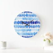 Blue Raindrops: Aquarell Nahtlos Abstrakt Große Wanduhr (Zuhause)