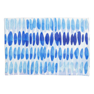 Blue Raindrops: Aquarell Nahtlos Abstrakt Kissenbezug