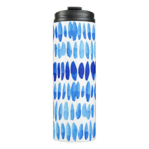 Blue Raindrops: Aquarell Nahtlos Abstrakt Thermosbecher