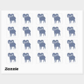Blue Ram Silhouette Quadratischer Aufkleber (Blatt)