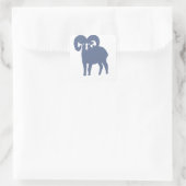 Blue Ram Silhouette Quadratischer Aufkleber (Tasche)