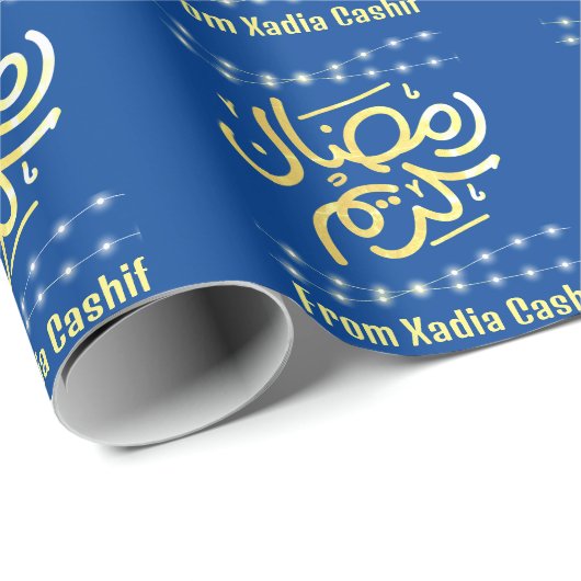 Blue Ramadan Kareem Ramadan Mubarak Geschenkpapier (Rolleneckpunkt)