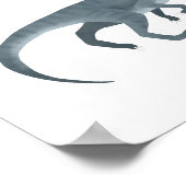 Blue Raptor Dinosaurier Kids Room Poster (Ecke)