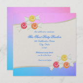 Blue Raspberry Candy Bat Mitzvah Einladung (Vorne/Hinten)