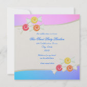 Blue Raspberry Candy Bat Mitzvah Einladung (Vorderseite)