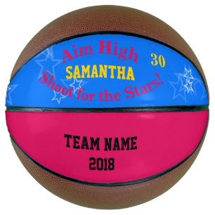 Blue Raspberry Personalisiert Name Stars Basketbal Basketball