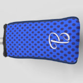 Blue Raspberry Polka Dots Personalisiert Golf Headcover (Vorderseite)