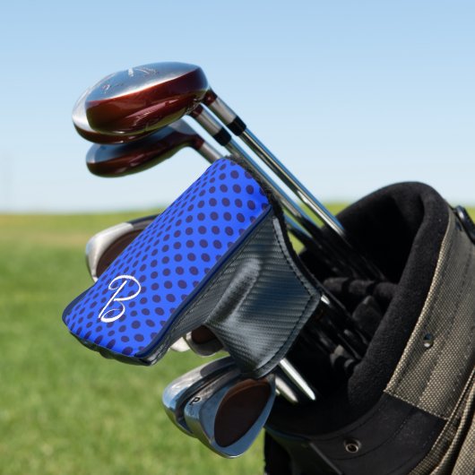 Blue Raspberry Polka Dots Personalisiert Golf Headcover (In Situ)