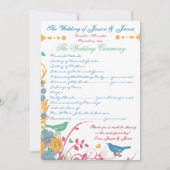 Blue Raspberry Wildblume Bloom Bird Wedding Einladung (Vorderseite)
