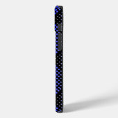 Blue Raster Pattern 01 Black BG Case-Mate iPhone Hülle (Rückseite / Links)