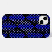 Blue Raster Pattern 01 Black BG Case-Mate iPhone Hülle (Rückseite (Horizontal))