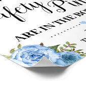 Blue Raten Sie, wie viele Buttone Duschgame-Zeiche Poster (Ecke)