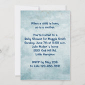 Blue Rattle Babydusche Einladung (Rückseite)