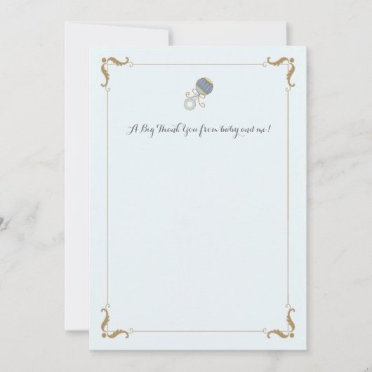 Blue Rattle Vielen Dank Notecard Mitteilungskarte (Vorderseite)