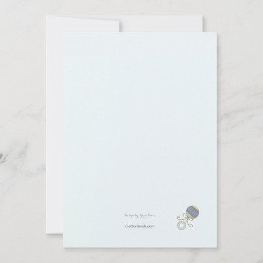 Blue Rattle Vielen Dank Notecard Mitteilungskarte (Rückseite)