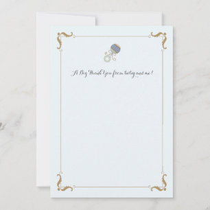 Blue Rattle Vielen Dank Notecard Mitteilungskarte