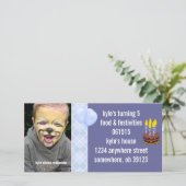 Blue Raute Birthdy Foto Einladung (Stehend Vorderseite)