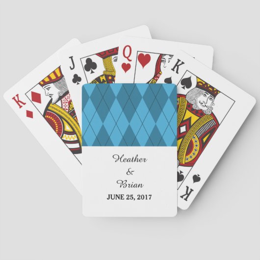Blue Raute Hochzeitskarten Spielkarten (Rückseite)