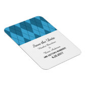 Blue Raute Save the Date Flexi Magnet (Rechte Seite)