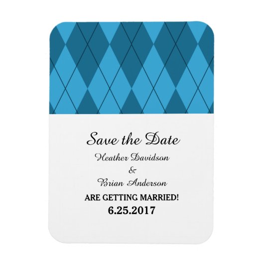 Blue Raute Save the Date Flexi Magnet (Vertikal)