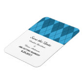 Blue Raute Save the Date Flexi Magnet (Linke Seite)
