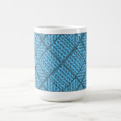 BLUE RAUTE STRICK Große weiße Tasse + Text (Mittel)