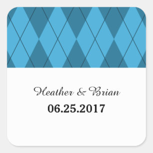 Blue Raute Wedding Stickers