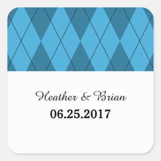 Blue Raute Wedding Stickers (Vorderseite)