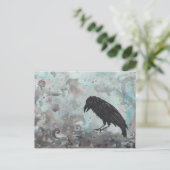 Blue Raven Crow abstrakte Postkarte (Stehend Vorderseite)