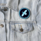 Blue Raven on Stars Button (Beispiel)