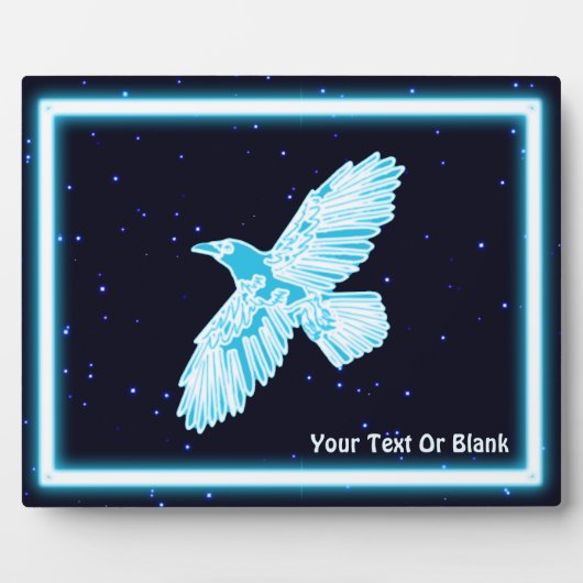 Blue Raven on Stars Fotoplatte (Vorderseite)