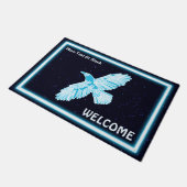 Blue Raven on Stars Fußmatte (Schrägansicht)