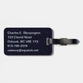 Blue Raven on Stars Gepäckanhänger (Rückseite horizontal)