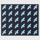 Blue Raven on Stars Geschenkpapier (Flach)