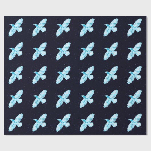 Blue Raven on Stars Geschenkpapier (Flach)