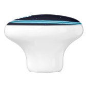 Blue Raven on Stars Keramikknauf (Seitenansicht)