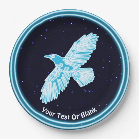 Blue Raven on Stars Pappteller (Vorderseite)