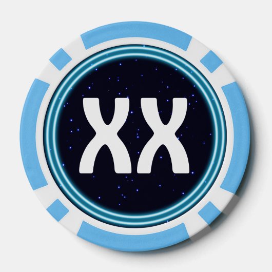 Blue Raven on Stars Pokerchips (Rückseite)