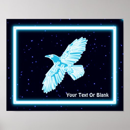 Blue Raven on Stars Poster (Vorne)