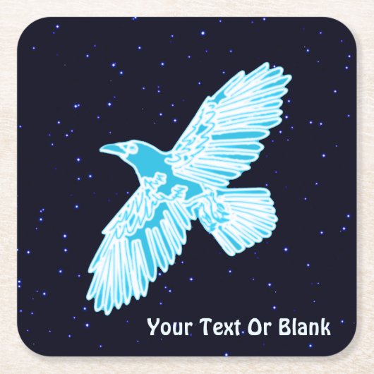 Blue Raven on Stars Rechteckiger Pappuntersetzer (Vorderseite)