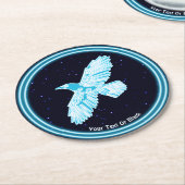 Blue Raven on Stars Runder Pappuntersetzer (Angewinkelt)