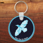 Blue Raven on Stars Schlüsselanhänger (Vorderseite)