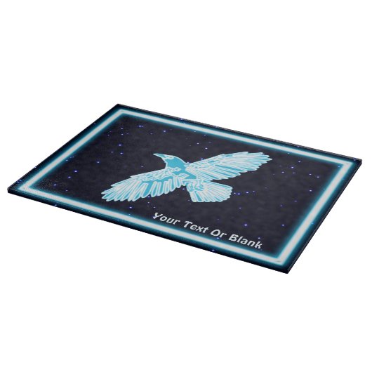 Blue Raven on Stars Schneidebrett (Ecke)