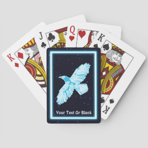 Blue Raven on Stars Spielkarten