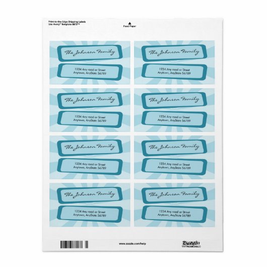 Blue Ray Address Label (Vorne)