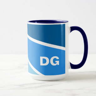 Blue Rays benutzerdefinierte Monogramm-Tasse Tasse